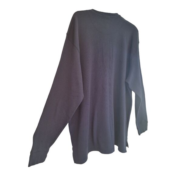 Redhead Thermal Four Button Henley 2XL Big & Tall Men XXL Blue with Brown Trim - Picture 9 of 14